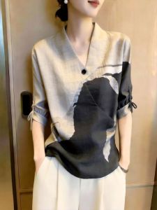 French Styled Niche Fashion Elegant Womens Blouse