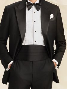 Mens Formal Waistcoat Tuxedo Black Red Belted Performance Grooming French Tailored Suiting Necktie Chest Towel Business Accessory