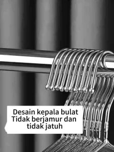 3MM Hanger Baju Stainless Gantungan Baju Anti Karat Gantungan Multifungsi 1 Set isi 10pcs