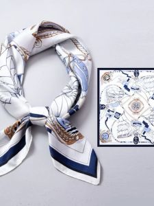 High-End Versatile Silk Scarf for Women Navigation 53 Square True Silk Mulberry Silk Chiffon Scarf Spring Summer Autumn Gift