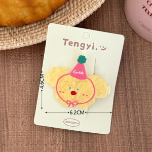 1/6 Pcs Acrylic Cute Pet Hair Clip Birthday Party Small Animal Hairclip Versatile Duckbill Clip Hair Accessories