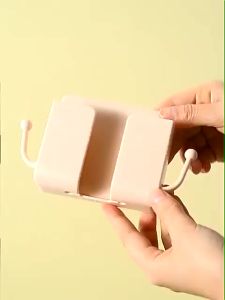 Encora Universal Wall Mounted Phone Holder Remote Control Bracket Drill Free Hanging Organizer Storage Box Rak Fon 收纳盒