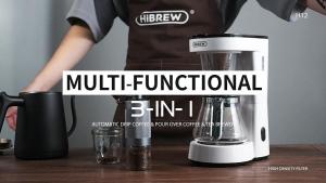 HiBREW 3 in 1 America Drip Coffee Machine Pour Over Coffee Maker Glass Teapot Hot Tea Maker 750ML H12