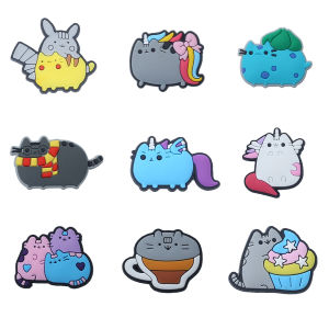9/16pcs Cat Cartoon Series Shoe Charms For Slides Sandals PVC Shoe Decorations Accessories For Friend Party Gifts