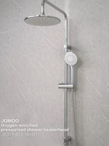 JOMOO Rain Shower Set with Diverter 9 Inches Ultrathin Rainfall Shower Faucet Set Shower System for House Hotel Hostel