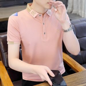 ROMON | Lormen Mens Short Sleeve Polo Shirt Summer Thin Business Casual Versatile Half Sleeve Top Ice Silk T-Shirt Fashion Urban Style