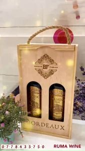 [HĐ] Hộp gỗ đựng 2 chai vang làm quà tặng không bao gồm chai vàng