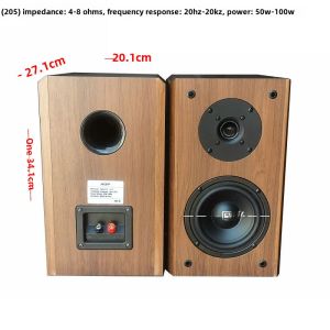 High Fidelity Wooden Bookshelf Speakers 5.5 Inch Passive Stereo Sound Box Card Holder Box No Power Required RCA Interface