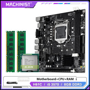 MACHINIST | MACHINIST H61 Motherboard Intel Core I5 3570 CPU LGA 1155 Processor And DDR3 8GB(2*4GB) RAM Memory (Optional Combo)