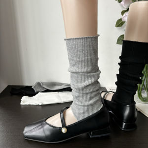 Fashionable Grey Ankle Socks Womens Spring Summer Black White Color Knee High Leggings Comfortable Cotton Shaping Beauty Socks