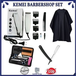 Alat Cukur Rambut Kemei Barbershop Set Gunting Mesin Cukur Hair Clipper Stainless
