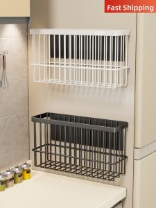 evesigar | Magnetic Spice and Cling Film Organizer Wall Mount Shelf
