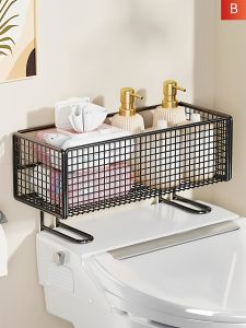 ชั้นวางของติดฝาส้วมแบบไม่ต้องเจาะ อุปกรณ์สุขาภิบาล กระดาษชำระ ชั้นวางของในห้องน้ำ อุปกรณ์ตกแต่งบ้าน เครื่องมือทำความสะอาด