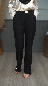 กางเกงขายาวเอวสูง เข้าทรงสวย เนื้อผ้าสวมใส่สบาย สามารถใส่ทำงาน ใส่เที่ยวแบบสบายๆ RA61วาริสมุสลิม