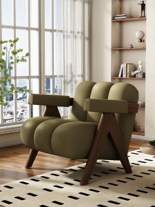 Accessible Luxury Fancy Balcony Single Leisure Chair Hotel Designer Couch Cream Style Living Room Single-Seat Sofa Chair Couch