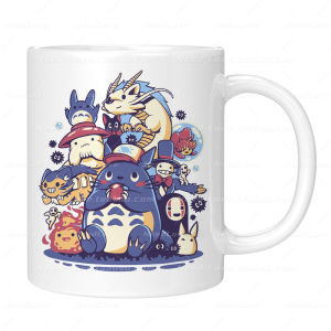 แก้วกาแฟเซรามิกลายการ์ตูน Ghibli น่ารัก ขนาด 301-400 มล. สำหรับผู้ใหญ่ ใช้ในออฟฟิศ ผลิตจากจีนแผ่นดินใหญ่