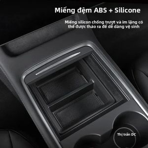 Hộp Đựng Đồ Khay Tổ Chức Ngăn Kéo Tay Vịn Bằng Silicon Phủ Nhung Chống Thấm Nước Chịu Lực Cho Tesla Model 3/Y/3+ Highland