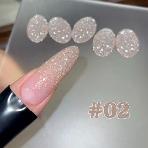 1-6pcs TC 2025 New Pink Naked Rose Crushed Diamond Gel Nail Polish Sparkling Explosion Flash Crystal Nail Art Shop Special