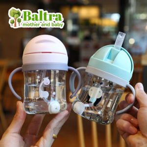 Baltra Kids Children Cartoon Animal School Drinking Water Straw Bottle Gravity Ball Straw Baby Cup with Straw&Handle