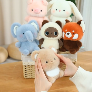 Cute Elephant Bear Plush Toy Penguin Stuffed Animal Companion Doll for Learning & Desktop Decoration 16cm Birthday Gift