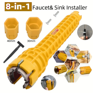 KUNCI PAS PEMBUKA KERAN WASTAFEL PIPA LEDENG Flume Kunci Anti-Slip Dapur Wastafel Perbaikan Wrench Kamar Mandi Faucet Perakitan Instalasi Pipa Kunci Pas