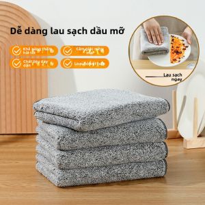 MONLEYTA | Khăn lau nhà cấp thực phẩm dày không dính dầu Khăn lau nhà bằng cotton nguyên chất thấm hút không rụng lông cỡ lớn Khăn lau nhà bằng vải lanh
