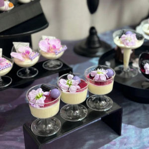 Transparent Plastic Mousse Cup Sticker Champagne Straight Tube High Foot Cup Disposable Jelly Cup Small Wine Cup