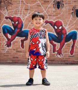 ชุดเด็ก (รหัสG10) ผ้าไมโคร เสื้อ+กางเกงขาสั้น ไซส์S 1-3ปี/8-11กิโล ไซส์M 3-6/ปี12-16กิโล พร้อมส่งจากไทย