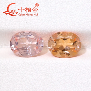 Oval Shape Natural Cut Lab Grown Sapphire Morganite Pink Orange Color with Visible Inclusions for DIY Jewelry Accessories Jewelry Making