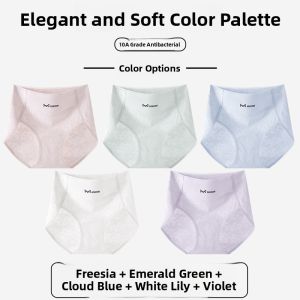 Miiow | High Waist Abdomen Control Womens Underwear Pure Cotton 7A Grade Antibacterial Extended Crotch Triangle Panty Summer New