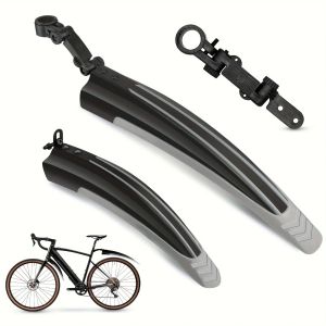 2Portable Adjustable Bicycle Mudguard Set，Suitable for Mountain Road Cycling Front and Rear Wheel Waterproof Mudguard