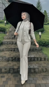 FLARE PANTS - HIGHWAIST - CELANA CUTBRAY WANITA SCUBA PREMIUM