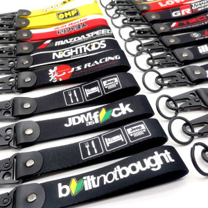 1PCS JDM Key Tag Racing Car Motorcycle Keychain Ring Car Lanyard Key Strap Car Accessories For Fake Taxi HKS Keychain