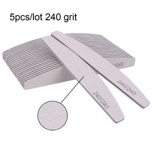 5/10Pcs Professional Nail File 100/180 Sandpaper Strong Thick Nail Files Sanding Half Moon Lime Nail Accessories and Tools