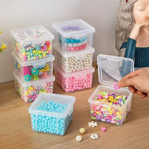 Large Capacity Transparent Plastic Storage Box Is Used for Storing Miscellaneous Small Items Such as Screw Parts Bead Storage