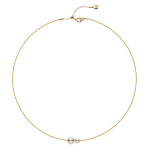 Helas | Memory Alloy Double Pearl Akoya Saltwater Pearl 18K Gold Necklace