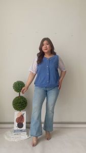 "Gaya Sederhana Kesan Mewah Baju Knit Mix Brukat Jumbo untuk Sehari-hari"