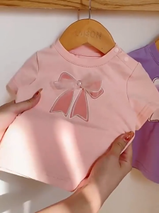 C131 Cute Baby Girl T-shirt Girls tees tshirt Top Kids Fashion Shirt clothing Girl Blouse Baju T-shirt budak perempuan