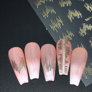 Sticker dán móng tay sợi 5D siêu đẹp có 3 màu vàng  bạc & 7 màu  có 3 màu ( vàng  bạc  7 màu )