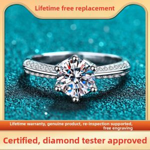 KAFANDENG | Moissanite Diamond 1ct Sterling Silver Ring