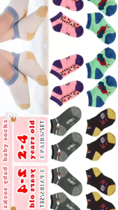 3pair/set Cute Baby Socks 2-4 years old Kids socks 100%Cotton  Boys socks/Girls socks/sock HIEM