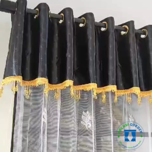 Poni Gorden Atas Pintu Rumah Kain Blackout Tebal Model Smokering