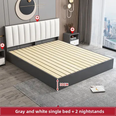 Solid Wood Upholstered Headboard Bed
