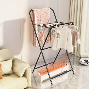 Folding clothes rack balcony clothes rack folding household towel rack bedroom floor to ceiling indoor small drying and cooling clothes rack