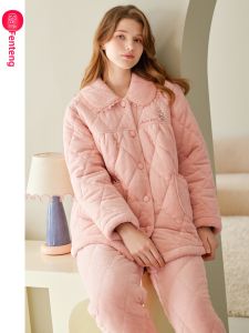 FENTENG | Winter Anti-static Thickened Womens Sleepwear Set