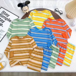 BỘ quần áo dài tay thun lạnh vải sọc dệt(LDD16) MINKY MON mêm mịn cho bé 10-26kg