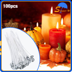 100pcs Sumbu Lilin Aromaterapi 10cm Cotton Candle Wick Wicks Waxed Cotton DIY Sumbu Lilin Gulungan