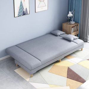 Sofa Bed Single/Double/King 90/120/150/200CM Grey Solid Wood Foldable Sofa Chair With Foam Sofa Beding