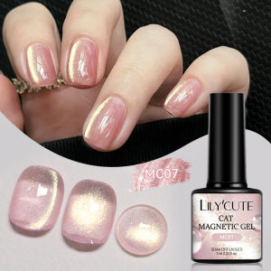 LILYCUTE 7ml Cat Magnetic Nail Gel Polish Gold Pink Glass Semi Permanent Soak Off UV Gel Crystal Varnis Nail Art Manicure