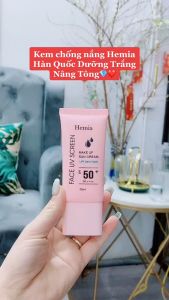 Kem Chống Nắng Hemia Hàn Quốc Dưỡng Trắng Make Up Bảo Vệ Da Chống Lão Hoá Cho Da Dầu Da Mụn Da Khô Da Thường